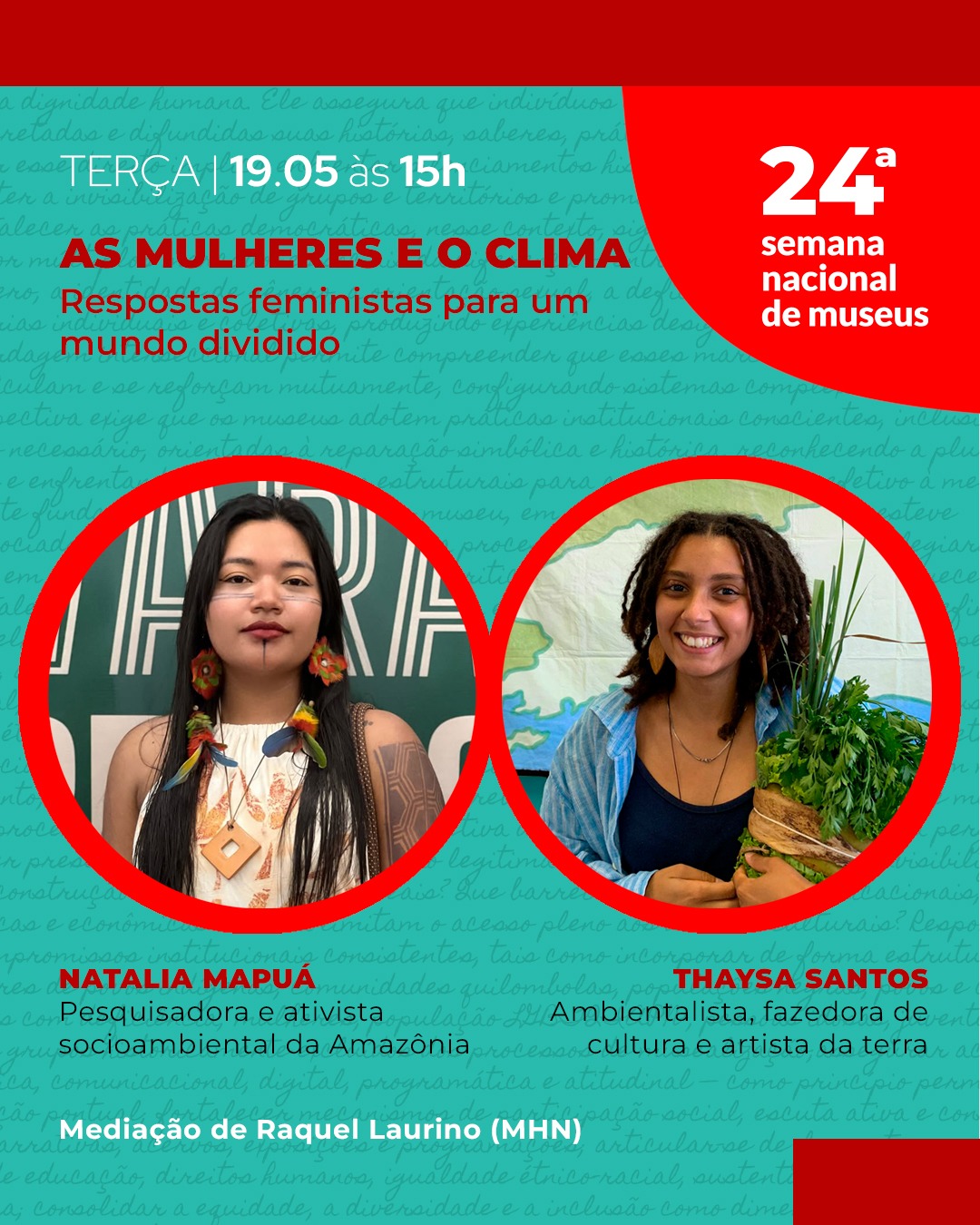 Live sobre Mulheres e Clima na 24ª SNM